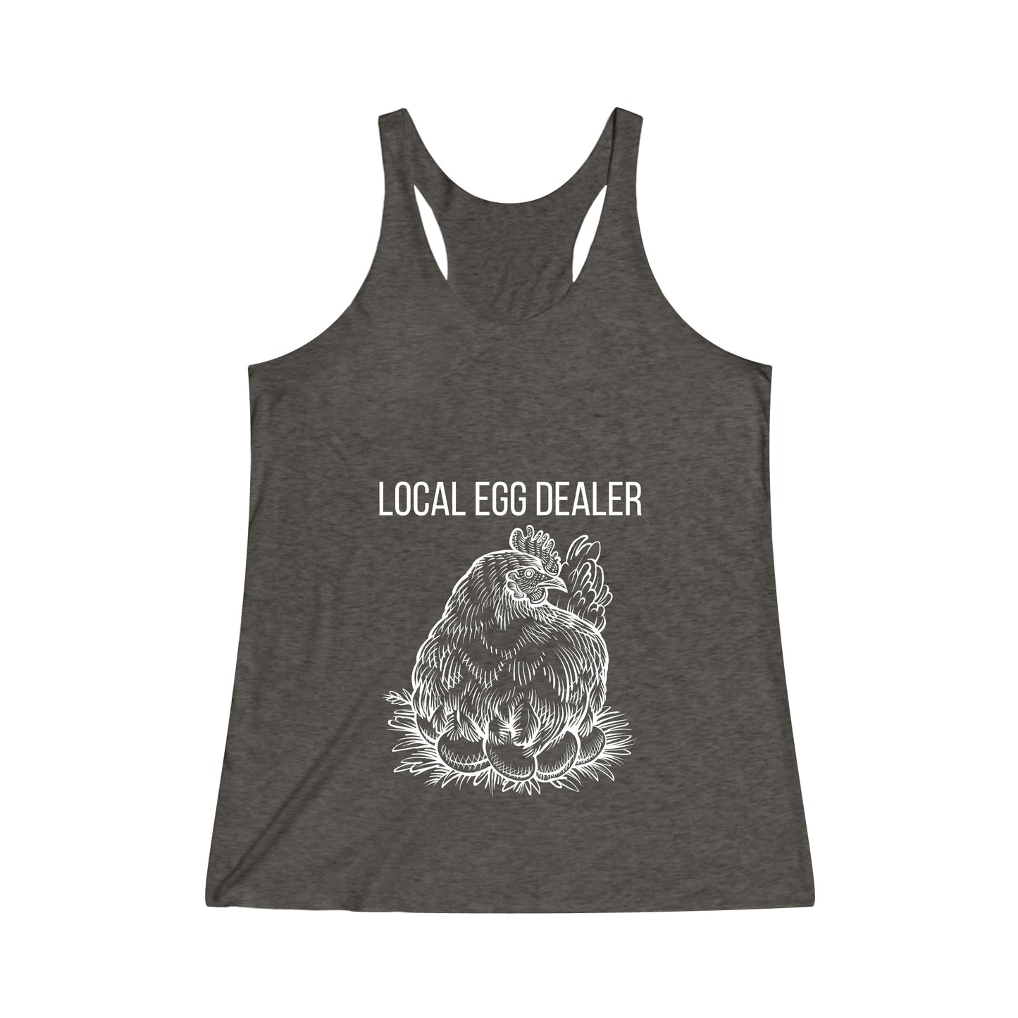 Local Egg Dealer Women's Tri-Blend Racerback Tank